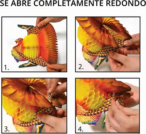 Vista 3 de Beistle - Centro de mesa de pavo de papel de seda, decoración de mesa de Acción de Gracias, 1 paquete de 12