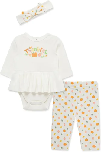 Vista 38 de Little Me Conjunto de 3 piezas para bebé, 100% algodón, body con diadema y pantalón a juego, de 3 meses a 24 meses