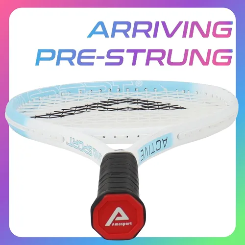 Vista 3 de AMA SPORT Adult Tennis Racket - Pre-Strung Light Balance 27 inch Tennis Racquet for Women and Men Grip Size 2-4 1/4