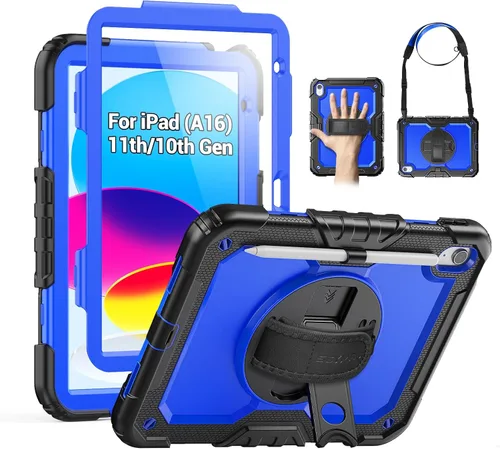 Vista 20 de SEYMAC Funda para iPad Air de 5ª/4ª generación de 10.9 pulgadas, Funda Protectora de Cuerpo Completo Resistente a Golpes con Protector de Pantalla