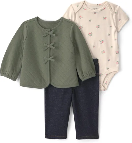 Vista 14 de Carter's Conjunto de pantalón de 3 piezas para bebé niña Floral verde