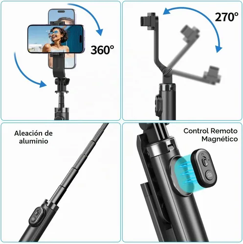 Vista 5 de Mini trípode para selfie, trípode flexible de bolsillo, agarre para teléfono Android para teléfono, portátil, tamaño pequeño, para viajes, teléfono