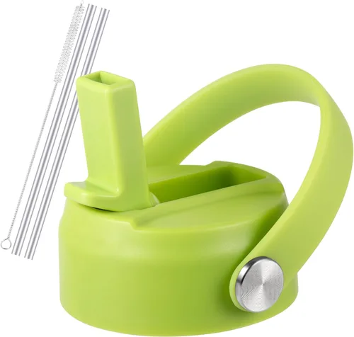 Vista 23 de Tapa de popote RRegeny para Hidromatraz de Boca Ancha 32 40 oz, Tapas con asa flexible compatible con Hidromatraz, Tapa deportiva de repuesto