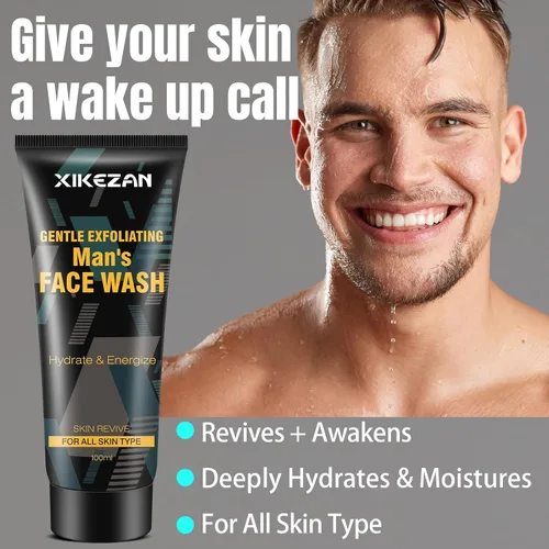 Vista 6 de Regalos para hombres, set de regalo de gel corporal para hombre, limpieza e hidratación de la piel con lavado facial, desodorante, sándalo y colonia