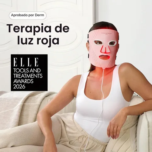 Vista 3 de Wavytalk Máscara de terapia de luz roja para cara, ELLE mejor herramienta Rosa