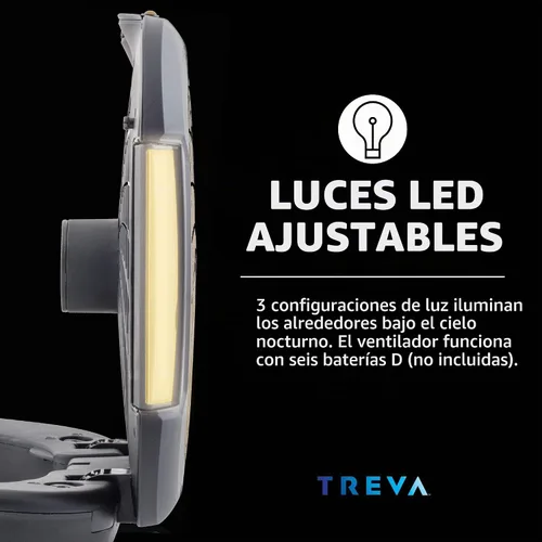 Vista 7 de O2COOL ventilador portátil de 10 pulgadas con luces para acampar Sí