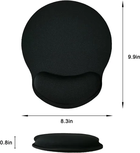Vista 6 de Alfombrilla de mouse con soporte de muñeca, alfombrilla de mouse ergonómica con cojín de espuma viscoelástica para reposamuñecas, base de goma