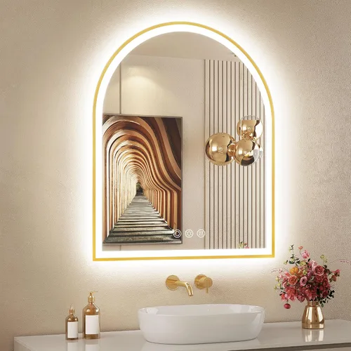 Vista 21 de Espejo de baño con iluminación LED arqueada de 24 x 30 pulgadas con luces