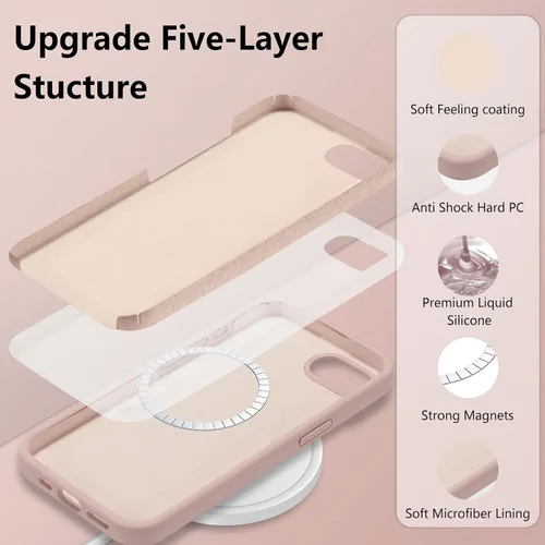 Vista 84 de Funda magnética de silicona para iPhone 13 Pro, color blanco antiguo [Compatible con Magsafe] [Forro de microfibra suave antiarañazos], funda
