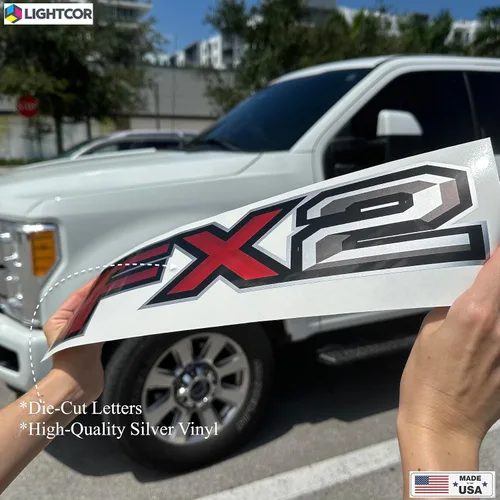 Vista 8 de FX2 - Calcomanías rojas todoterreno para Ranger F150 Truck Super Duty (juego de 2)