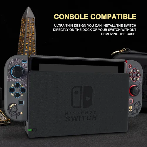 Vista 4 de DLseego Funda protectora acoplable compatible con Nintendo Switch, funda de patrón con diseño antiarañazos y absorción de golpes, cubierta dura