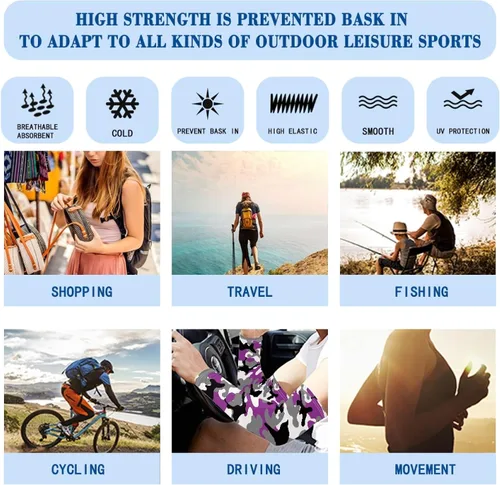Vista 19 de CLOHOMIN Mangas para brazos, protección solar, mangas de compresión, cubierta de tatuaje para mujeres y hombres, manga deportiva atlética refrescante