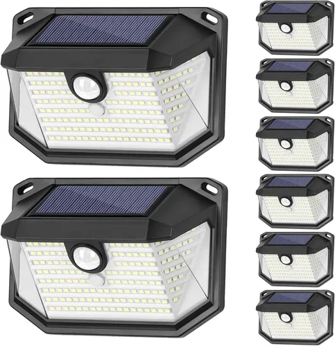 Vista 11 de Paquete de 2 luces solares para exteriores, luces solares superbrillantes con sensor de movimiento alimentadas por energía solar para exteriores
