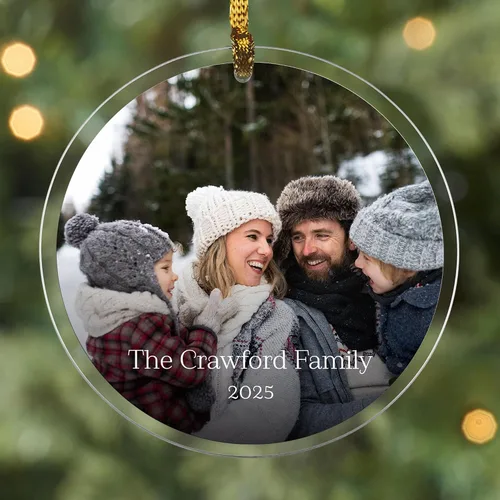 Vista 6 de Adorno de Navidad personalizado de Let's Make Memories - Sube tu foto - Adorno navideño conmemorativo 2025 para familia, pareja, amigo - Foto