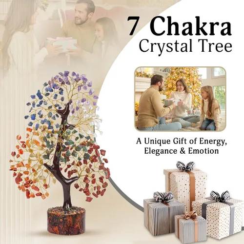 Vista 7 de YATSKIA Árbol de 7 Chakras - Árbol de Dinero Feng Shui, Curación de Reiki, Decoración para el Hogar y la Oficina - Regalo Espiritual para Mujeres