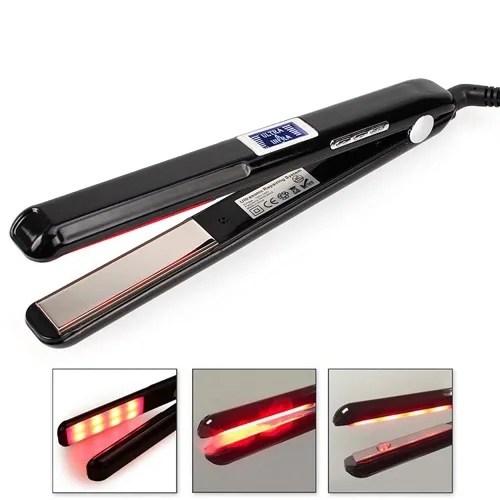 Vista 4 de Herramienta profesional para recuperar el cabello dañado con plancha ultrasónica para el cuidado del cabello por infrarrojos, plancha plana fría