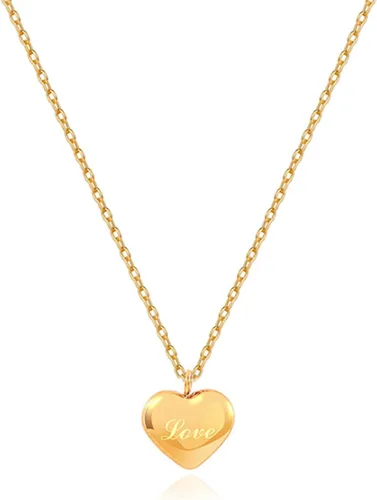 Vista 8 de Zeffy - Lindo collar de corazón chapado en plata/oro de 18 quilates, collar de cadena con dije de corazón pequeño para mujer, joyas delicadas