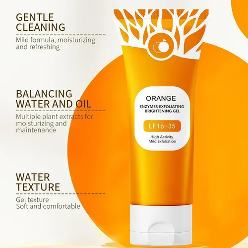 Vista 2 de Gel exfoliante naranja para cara y cuerpo, exfoliante 2025, limpieza profunda de los poros, elimina puntos negros e hidrata la piel, todo