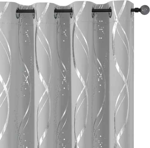 Vista 53 de BUHUA - Paneles de cortinas opacas para sala de estar, cortinas grises con aislamiento térmico, cortinas de ventana para dormitorio - 72 pulgadas