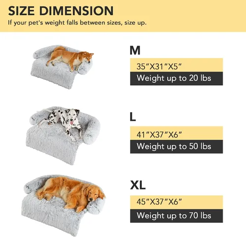 Vista 3 de Codi Cama calmante para perros – Tapete protector de sofá antiansiedad para perros grandes, 41 x 37 x 6 pulgadas, lavable a máquina, esponjosa