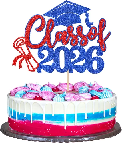 Vista 7 de 1 pieza de decoración para pastel de graduación 2026 con tapa de graduación con purpurina, diploma de tacón alto para niña, selección de pastel