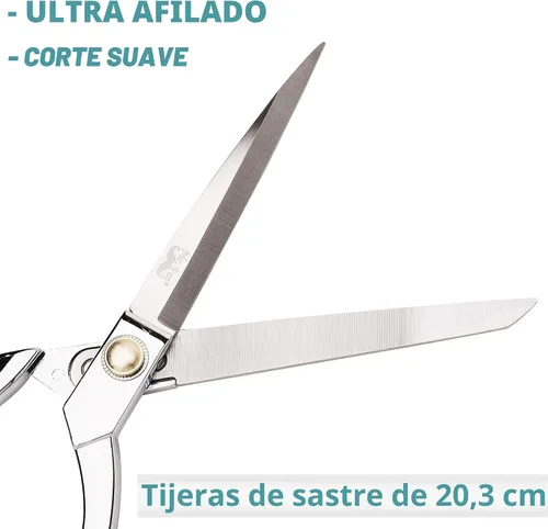Vista 3 de Mr. Pen Tijeras de metal, 8 pulgadas, acero al carbono, tijeras de costura y tela resistentes, tijeras de sastre Tijeras de costura y tela