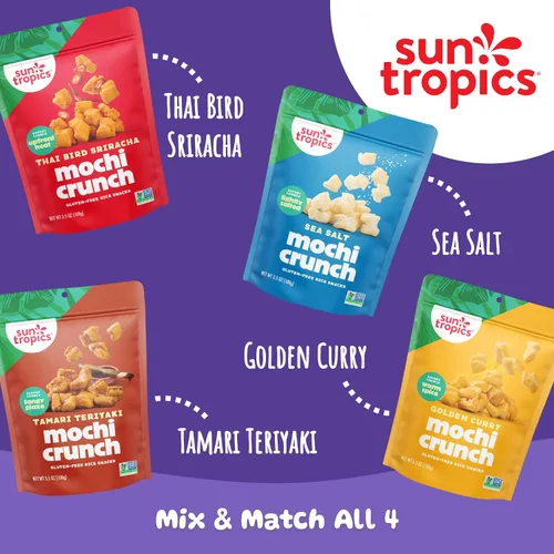 Vista 8 de Sun Tropics Mochi Snack Bites, sal marina, sin lácteos, sin gluten, 3.5 onzas (paquete de 12) Authentic Asian-Inspired Snack Gluten Free & Dairy