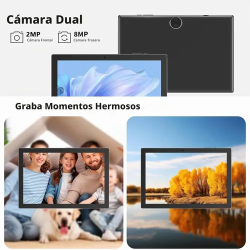 Vista 5 de Android 15 Tabalet con teclado Tablet 10 pulgadas Tablet 2 en Negro