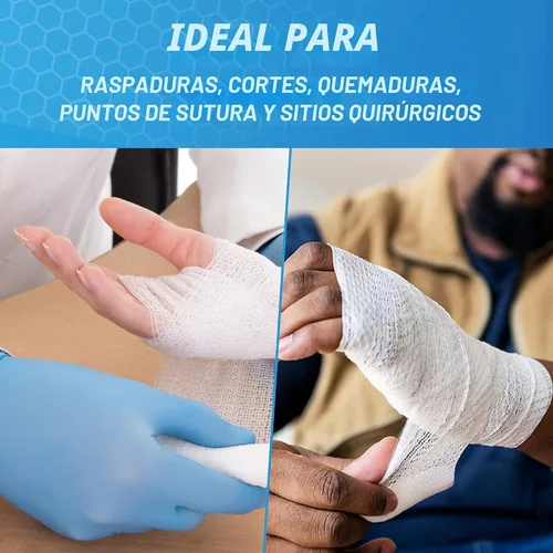 Vista 3 de Rollos de gasa Kerlix - Apósito de gasa de algodón - 6 capas - ESTÉRIL - 10 cm X 3,7 m - Absorción extra - Apósito de gasa médico - 6 rollos - Libre