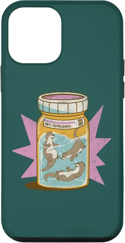 Vista 12 de iPhone 15 Anti Depresivo Botella de Nutrias Divertido Lindo Kawaii Sea Ocean Case