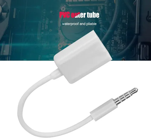 Vista 4 de Plplaaoo Conector macho de 0.138 in a USB hembra AUX Cable convertidor de cable de audio, adaptador de audio USB a auxiliar para conexión de audio