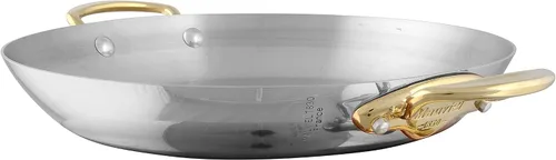 Vista 5 de Mauviel M'Cook B - Sartén redonda de acero inoxidable con asas de latón, 4.7 pulgadas, fabricada en Francia