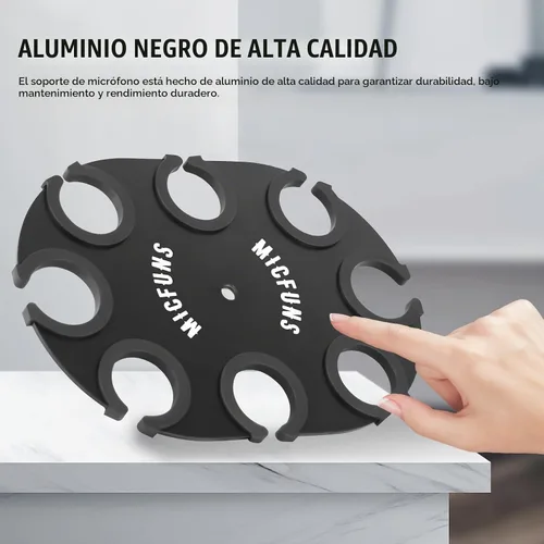 Vista 8 de TM100 Soporte para micrófono múltiple para soporte de micrófono, accesorio de bandeja cuadrada con capacidad para hasta 8 micrófonos en el escenario