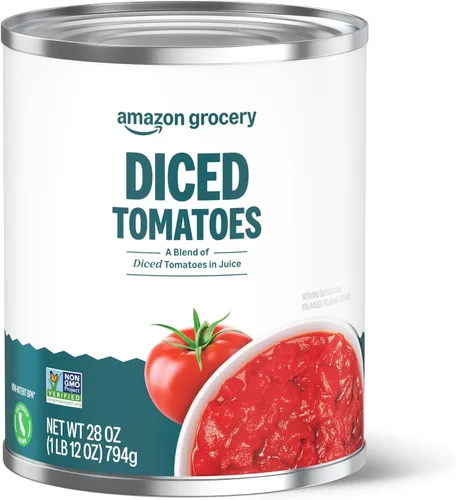 Vista 5 de Amazon Fresh, Tomates enlatados en cubitos en jugo de tomate, 28 onzas (anteriormente Happy Belly, el embalaje puede variar)