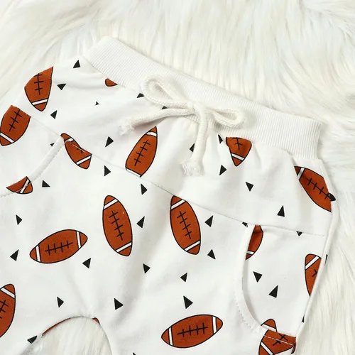 Vista 5 de Youweixiong Sudadera de manga larga para bebé, niño, niña, sudadera con letras, pantalones de rugby, ropa de otoño e invierno