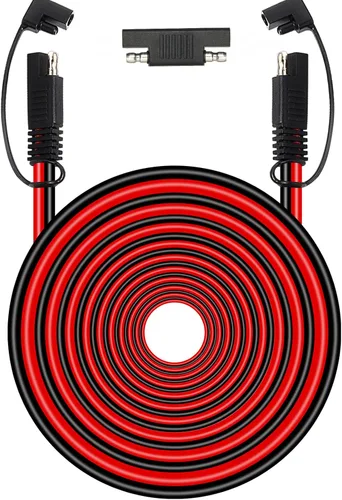 Vista 7 de MOOKEERF Cable de extensión SAE – 10 AWG, 3 pies, 2 cables de desconexión rápida, cable de extensión de cargador de batería, resistente, adaptador