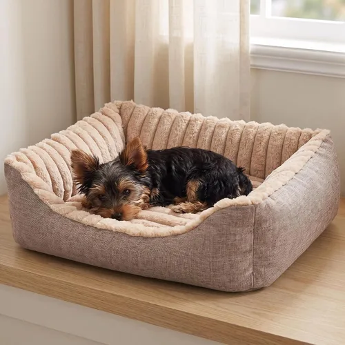Vista 12 de Avont Dog Bed for Small Pets, Plush Foam, Washable, Low Entry, Grey