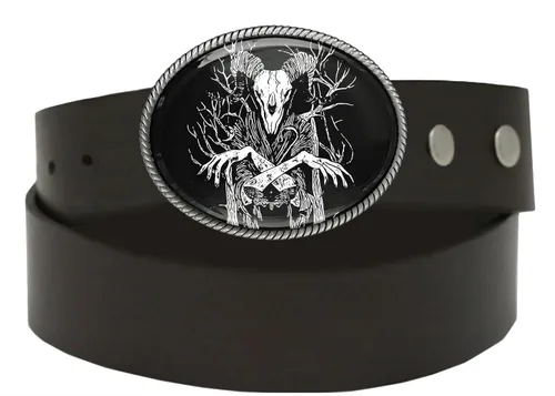 Vista 3 de Baphomet - Hebilla de cinturón Satanic Ocultit Witchcraft Art Handmade.., plateado