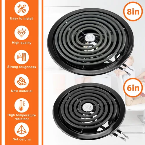 Vista 6 de Bandejas de goteo para quemador de estufa eléctrica WB31M19(20.32 cm) WB31M20(15.24 cm) Quemador de estufa eléctrica de repuesto para parte superior