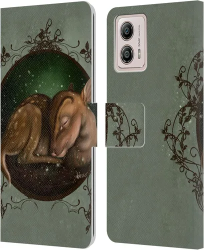 Vista 7 de Head Case Designs Officially Licensed Ash Evans Dandelion Fox Animals Leather Book Wallet Case Cover Compatible with Motorola Moto G53 5G