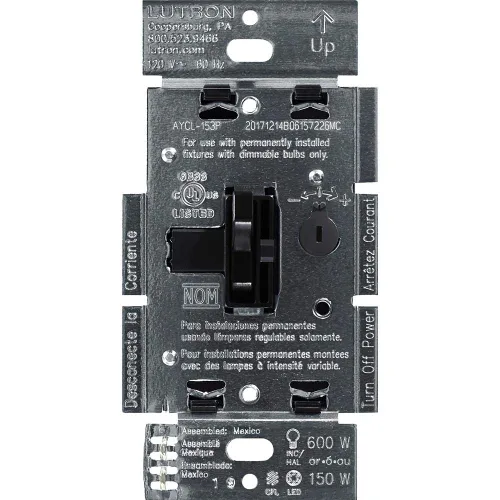 Vista 18 de Lutron Ariadni/Toggler LED+ Interruptor Regulador de Luz para LED Regulable, Halógeno e Incandescente Interruptor Dimmer, 150W, Unipolar/3-Vías
