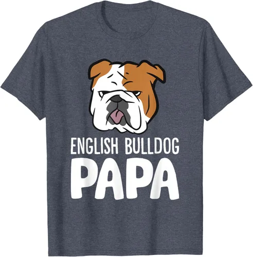 Vista 87 de Camiseta divertida de Bulldog Inglés para papá dueño de perro, Negro