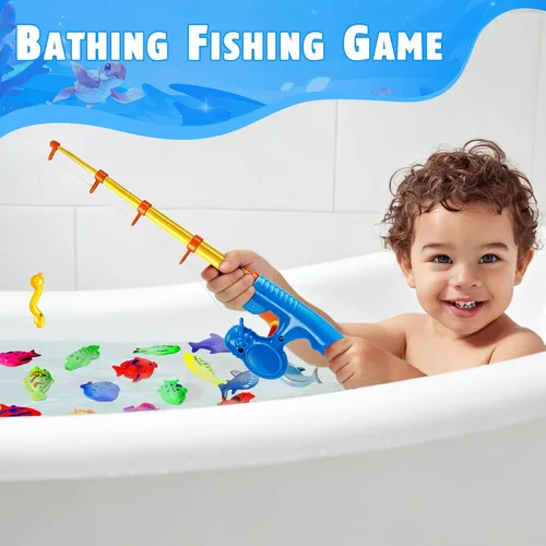 Vista 7 de CozyBomB™ Juego de juguetes de pesca magnética para niños Mesa de agua, bañera, piscina infantil, fiesta, caña con red, peces de plástico