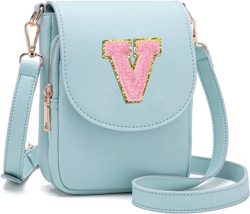 Vista 16 de Viverte Bolso Cruzado para Niñas Adolescentes Pequeñas, Bolso Inicial para Celular, Pequeña Cartera para Niños Pequeños, Bolso de Cuero con Tres
