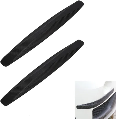 Vista 7 de Paquete de 2, protector universal de goma anticolisión para parachoques de esquina de automóvil, antiarañazos, tiras adhesivas (negro)