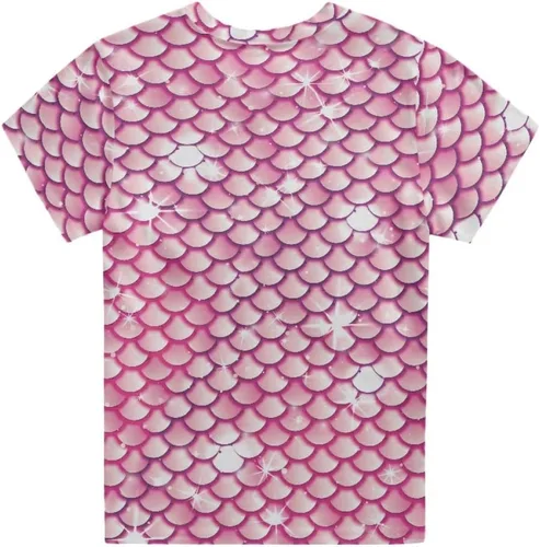 Vista 4 de JooMeryer - Camiseta de manga corta con estampado 3D de cola de sirena para niñas