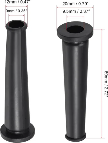 Vista 2 de uxcell Cable protector de arranque de cable manguera de goma 2.717 in longitud negro 5 piezas