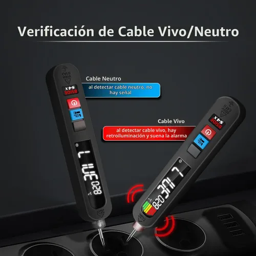 Vista 7 de BSIDE Probador de voltaje recargable Detector de voltaje sin contacto con medición de voltaje de CA en contacto, probador de temperatura ambiental