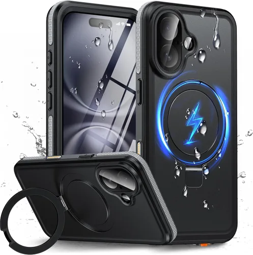 Vista 23 de Oterkin Funda magnética impermeable para iPhone Air con [protector de pantalla integrado] [soporte invisible] [compatible con MagSafe]