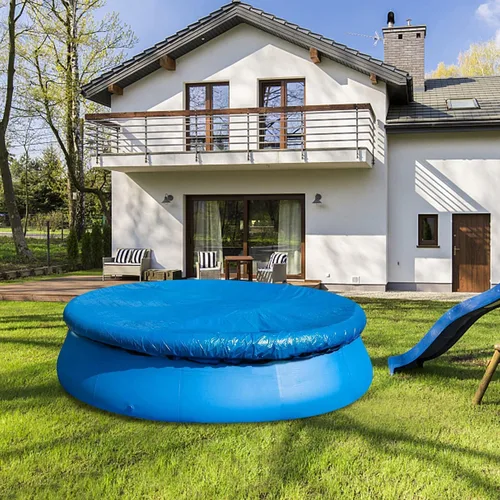 Vista 6 de DECOHS Cubierta solar para piscinas de 6 pies, cubierta solar para piscinas de marco redondo, cubierta de piscina para redonda inflable, protector